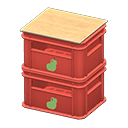 Stacked bottle crates Pear Logo Red