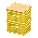 Stacked bottle crates Pear Logo Yellow
