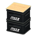 Stacked bottle crates White logo Logo Black