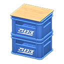 Stacked bottle crates White logo Logo Blue