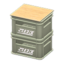 Stacked bottle crates White logo Logo Gray
