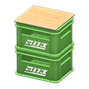 Stacked bottle crates White logo Logo Green