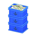 Animal Crossing Stacked fish containers|Anchor Label Blue Image