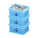 Stacked fish containers Anchor Label Light blue