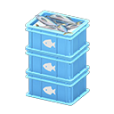 Stacked fish containers Fish Label Light blue