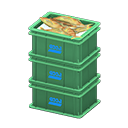 Stacked fish containers Logo Label Green