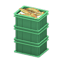 Stacked fish containers None Label Green