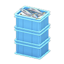 Stacked fish containers None Label Light blue