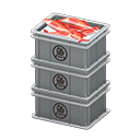 Stacked fish containers Saka(Fish) Label Gray