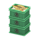 Stacked fish containers Saka(Fish) Label Green