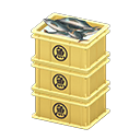 Stacked fish containers Saka(Fish) Label Yellow