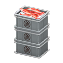 Stacked fish containers Sakana (Fish) Label Gray