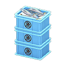 Stacked fish containers Sakana (Fish) Label Light blue