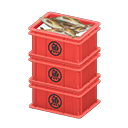Stacked fish containers Sakana (Fish) Label Red
