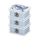 Stacked fish containers Sakana (Fish) Label White