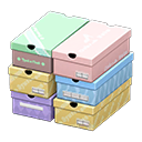 Stacked shoeboxes Pastel