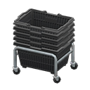 Animal Crossing Stacked shopping baskets|Black Image