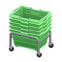 Stacked shopping baskets Green