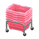Stacked shopping baskets Pink