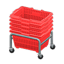 Stacked shopping baskets Red