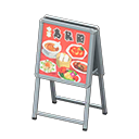 Standing shop sign Chinese food Sign design Silver