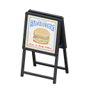 Standing shop sign Hamburger Sign design Black