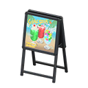 Standing shop sign Soft drinks Sign design Black