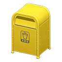 Steel trash can Miscellaneous garbage Signage Yellow