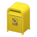 Steel trash can Nonflammable garbage Signage Yellow