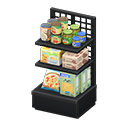 Store shelf Organic products Displayed items Black
