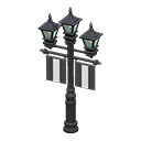 Animal Crossing Street lamp with banners|Black Banner color Black Image