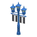 Street lamp with banners Black Banner color Blue
