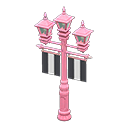 Street lamp with banners Black Banner color Pink