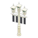 Street lamp with banners Black Banner color White