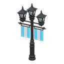 Street lamp with banners Blue Banner color Black