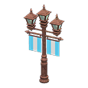 Street lamp with banners Blue Banner color Bronze