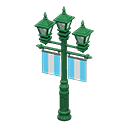 Street lamp with banners Blue Banner color Green