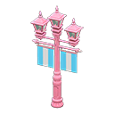 Street lamp with banners Blue Banner color Pink