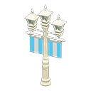 Street lamp with banners Blue Banner color White
