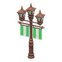 Street lamp with banners Green Banner color Bronze