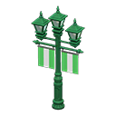 Street lamp with banners Green Banner color Green