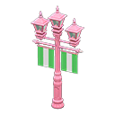 Street lamp with banners Green Banner color Pink
