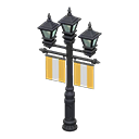 Street lamp with banners Yellow Banner color Black