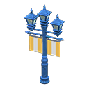 Street lamp with banners Yellow Banner color Blue
