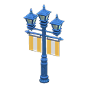 Street lamp with banners Yellow Banner color Blue