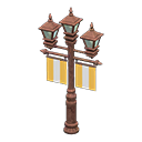 Street lamp with banners Yellow Banner color Bronze