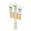 Street lamp with banners Yellow Banner color White