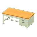 Sturdy office desk White with wooden top