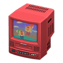 TV with VCR Cartoon Video Red