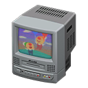TV with VCR Cartoon Video Silver